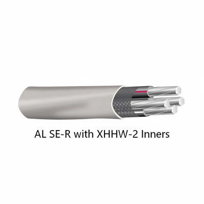 Kopen AL SE-R met XHHW-2 Inners, UL Kabels Aluminium SE R Kabel met XHHW2 geïsoleerde geleiders Geschikt voor elektrische distributiesystemen met een nominale 600 volt online manufacture