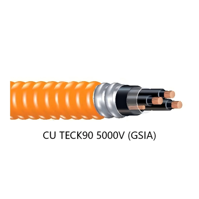Acheter CU TECK90 5000V GSIA Câble d'alimentation moyenne tension blindé en cuivre, isolant XLPE, 90°C, blindage interverrouillé en acier galvanisé pour la distribution d'énergie industrielle et minière online manufacture